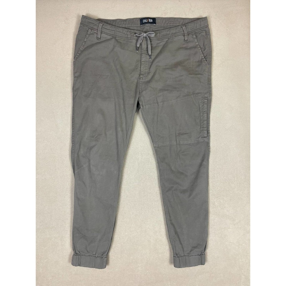 DU/ER Pants Adult‎ 40/29 Khaki Slim Live Lite Joggers In Civilian Preppy Mens